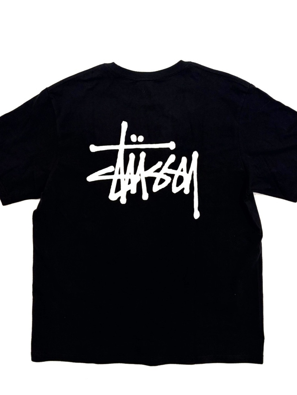 Stussy Black Signature Logo Print T-Shirt Size M with Tags